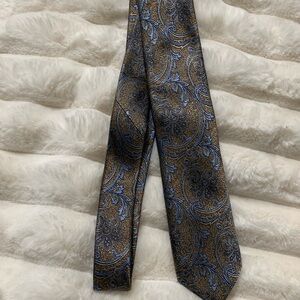 Joseph Abboud Elegant Silk Paisley Men's Tie in Blue and Brown 59x3